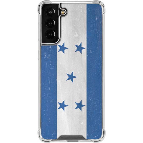 Honduras Flag Distressed Galaxy S21 FE Clear Case